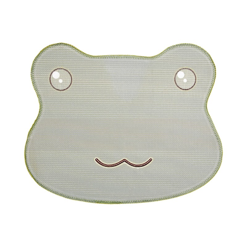 Clayre & Eef Tappetino da bagno 60x48x1 cm Verde Poliestere Rana