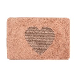 Clayre & Eef Bath Mat 58x38x1 cm Pink Polyester Rectangle Heart