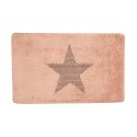 Clayre & Eef Bath Mat 78x48x1 cm Pink Polyester Rectangle Star
