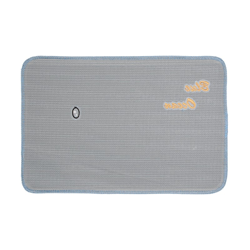 Clayre & Eef Bath Mat 58x38x1 cm Blue Grey Polyester Rectangle