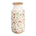 Clayre & Eef Vaso Ø 15x32 cm Beige Rosso Ceramica Fragole