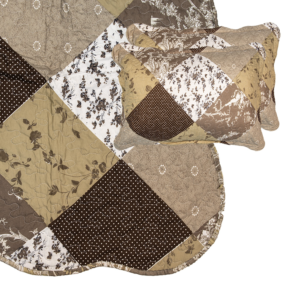 Clayre&Eef Bedsprei 180x250 cm Bruin Polyester afbeelding