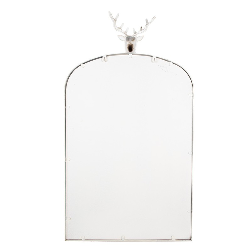 Clayre & Eef Miroir 58x10x105 cm Blanc Métal Verre Cerf