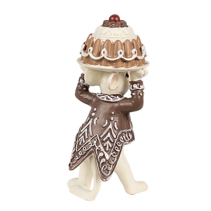 Clayre & Eef Décoration de Noël Image Souris 5x5x11 / 5x5x10 cm Marron Plastique