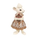 Clayre & Eef Décoration de Noël Image Souris 5x5x11 / 5x5x10 cm Marron Plastique