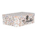 Clayre & Eef Décoration valise set de 3 30x22x9/25x20x9/20x17x8 cm Blanc Carton Rectangle Fleur
