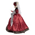 Clayre & Eef Décoration de Noël avec éclairage LED et musique Ange 65 cm Rouge Plastique