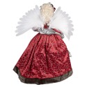 Clayre & Eef Décoration de Noël avec éclairage LED et musique Ange 65 cm Rouge Plastique