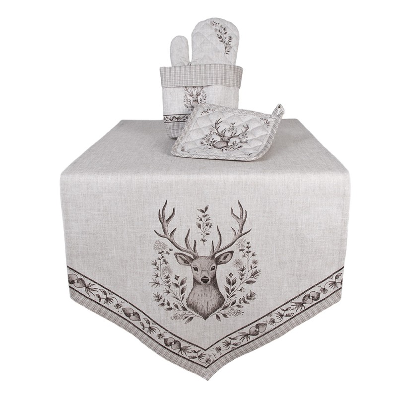 Clayre & Eef Pot Holder 20x20 cm Beige Cotton Deer