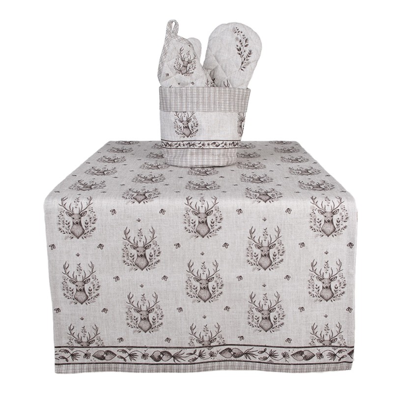 Clayre & Eef Pot Holder 20x20 cm Beige Cotton Deer
