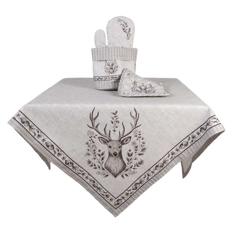 Clayre & Eef Pot Holder 20x20 cm Beige Cotton Deer