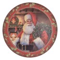 Clayre & Eef Onderbord Ø 40 cm Rood Kunststof Rond Kerstman