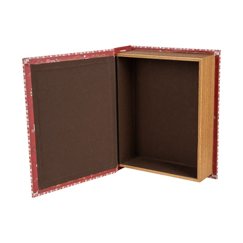 Clayre & Eef Scatola di archiviazione set di 3 Libri 27x22x7 / 22x17x6 / 17x12x4 cm Rosso MDF Albero di Natale