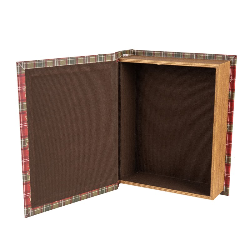 Clayre & Eef Scatola di archiviazione set di 3 Libri 27x22x7 / 22x17x6 / 17x12x4 cm Rosso Bianco MDF Babbo Natale