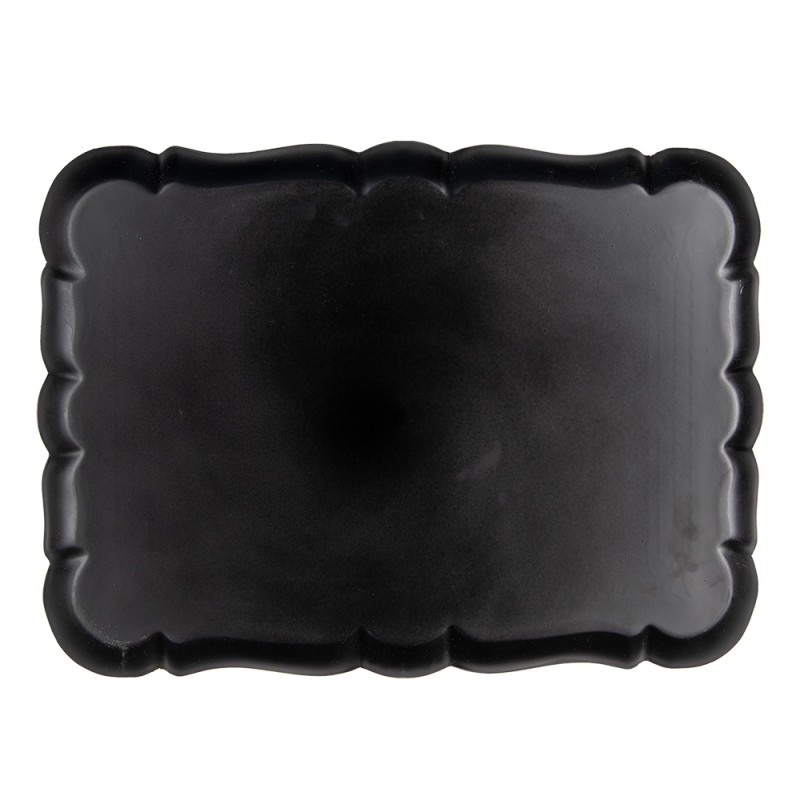 Clayre & Eef Plateau 40x30 cm Gris Plastique Rectangle
