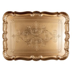 Clayre & Eef Tray 40x30 cm Gold colored Plastic Rectangle