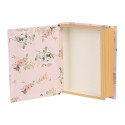 Clayre & Eef Scatola di archiviazione Libri 17x14x5 cm Rosa Cartone Rettangolo Fiori