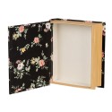 Clayre & Eef Aufbewahrungsbox Bücher 17x14x5 cm Schwarz Karton Rechteck Blumen
