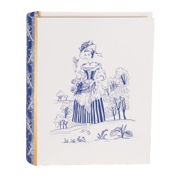 Clayre & Eef Opbergdoos Boeken 17x14x5 cm Wit Blauw Karton