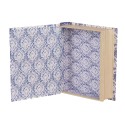 Clayre & Eef Scatola di archiviazione Libri 17x14x5 cm Bianco Blu  Cartone Rettangolo