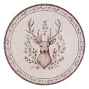 Clayre & Eef Charger Plate Ø 33 cm Beige Brown Plastic Round Deer