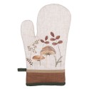 Clayre & Eef Manique de four 18x30 cm Beige Coton Champignons