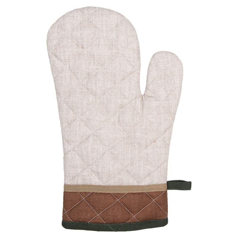 Clayre & Eef Manique de four 18x30 cm Beige Coton Champignons