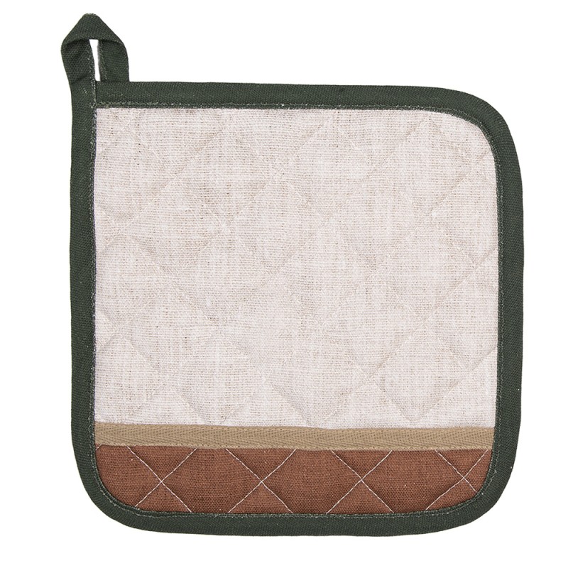 Clayre & Eef Pot Holder 20x20 cm Beige Cotton Mushrooms