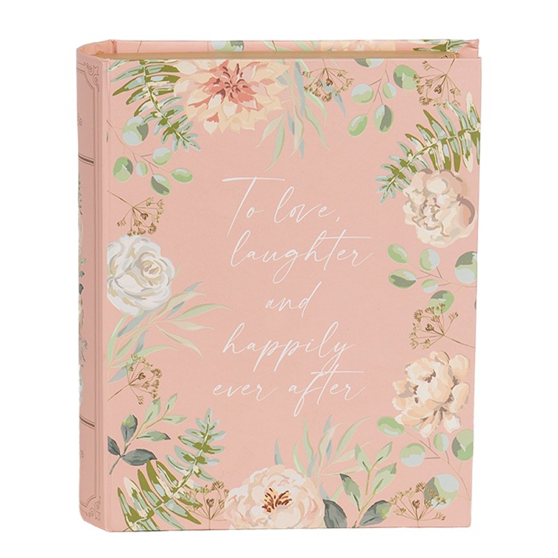 Clayre & Eef Boîte de rangement Livres 17x14x5 cm Rose Carton Rectangle