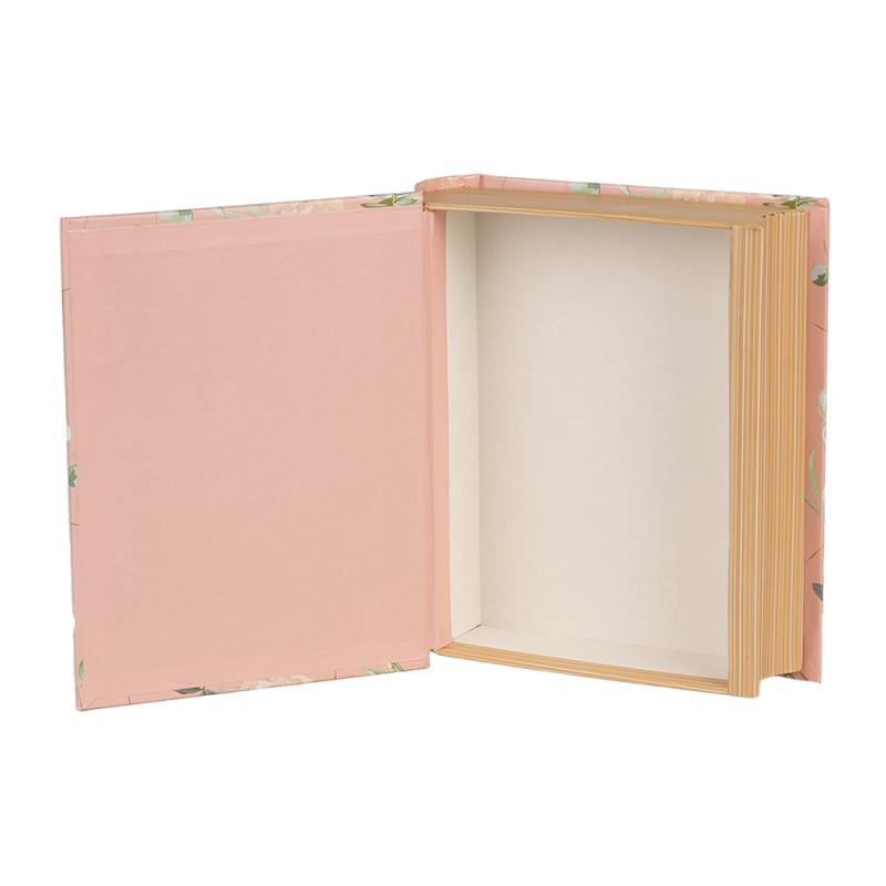 Clayre & Eef Boîte de rangement Livres 17x14x5 cm Rose Carton Rectangle