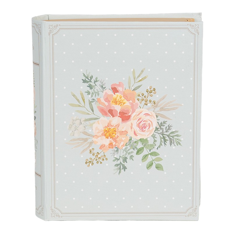 Clayre & Eef Aufbewahrungsbox Bücher 17x14x5 cm Blau Rosa Karton Rechteck Blumen
