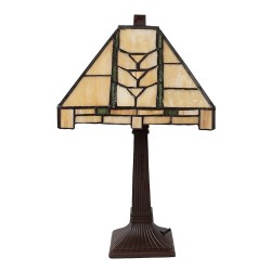 LumiLamp Table Lamp Tiffany 23x23x38 cm Beige Glass