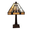 LumiLamp Lampe de table Tiffany 23x23x38 cm Beige Verre