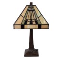 LumiLamp Lampe de table Tiffany 23x23x38 cm Beige Verre