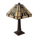 LumiLamp Lampe de table Tiffany 23x23x38 cm Beige Verre