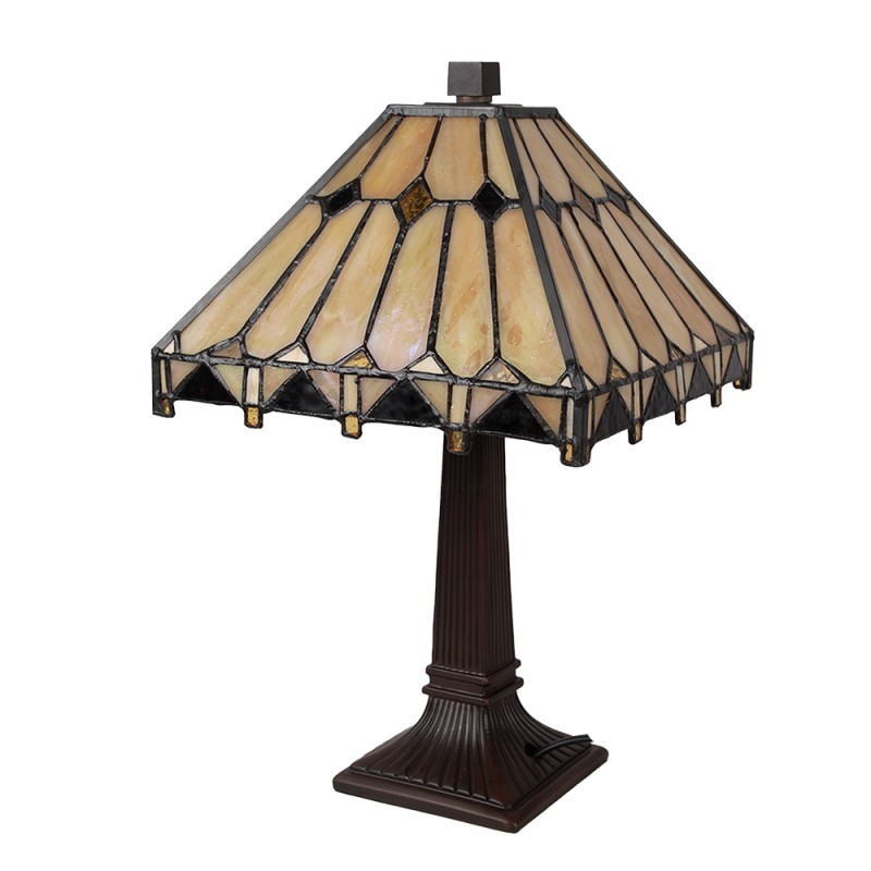 LumiLamp Table Lamp Tiffany 23x23x38 cm Beige Glass