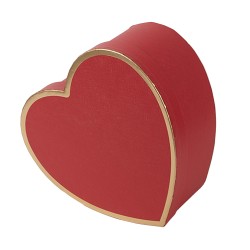 Clayre & Eef Scatola di archiviazione set di 3 21x20x9/18x17x7/15x14x6 cm Rosso Cartone A forma di cuore