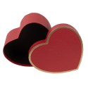 Clayre & Eef Opbergdoos Set van 3 21x20x9/18x17x7/15x14x6 cm Rood Karton Hartvormig