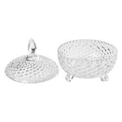 Clayre & Eef Voorraadpot Ø 17x19 cm Transparant Glas