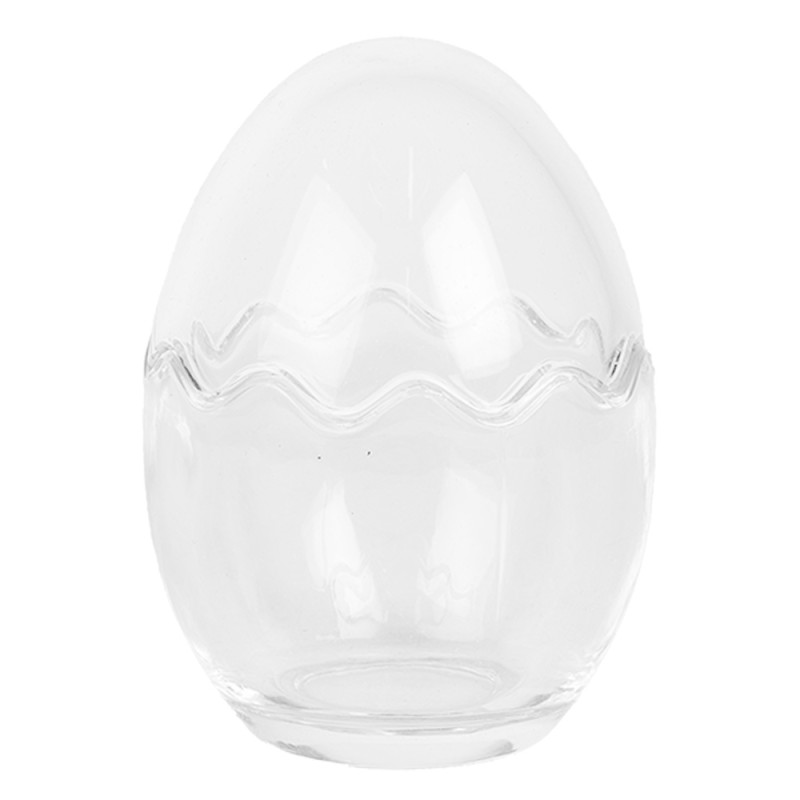 Clayre & Eef Storage Jar Egg Ø 8x12 cm Transparent Glass