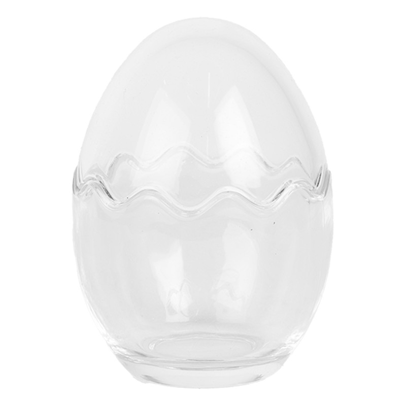 Clayre & Eef Storage Jar Egg Ø 8x12 cm Transparent Glass