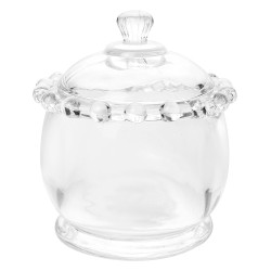 Clayre & Eef Pot de stockage Ø 8x10 cm Transparent Verre