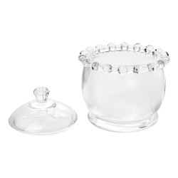 Clayre & Eef Pot de stockage Ø 8x10 cm Transparent Verre