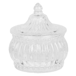 Clayre & Eef Voorraadpot Ø 10x11cm Transparant Glas