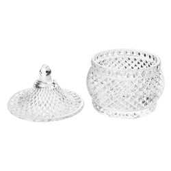 Clayre & Eef Barattolo di stoccaggio Ø 8x10 cm Trasparente Vetro