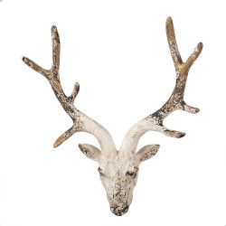Clayre & Eef Décoration murale Cerf 33x14x43 cm Beige Matériau céramique