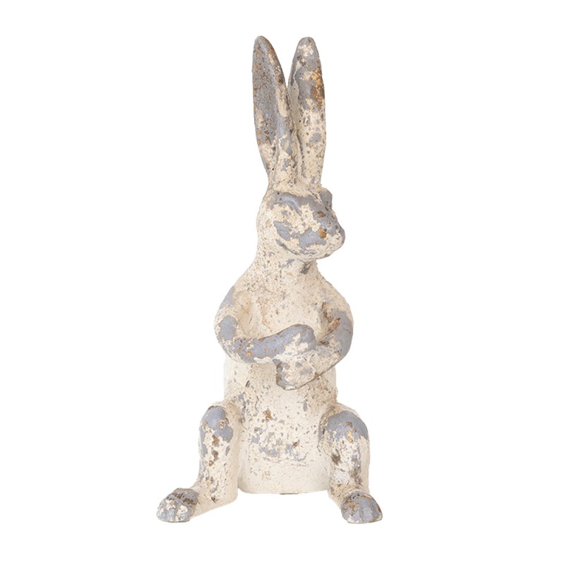 Clayre & Eef Statuetta decorativa Coniglio 8x9x17 cm Beige Materiale ceramico