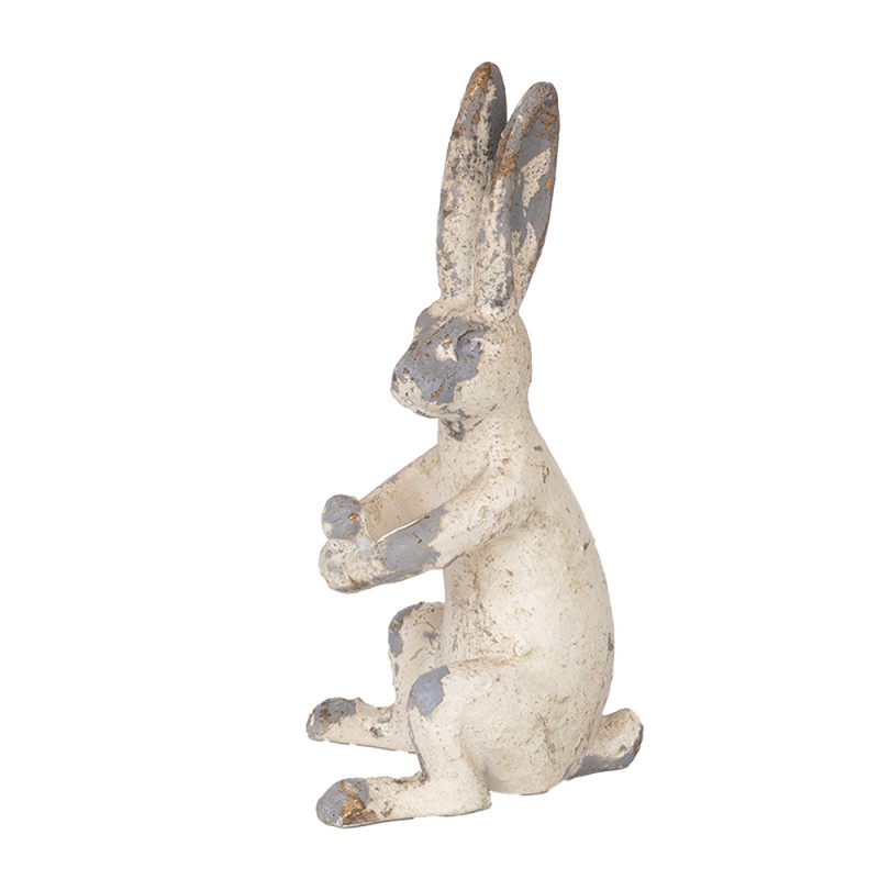 Clayre & Eef Statuetta decorativa Coniglio 8x9x17 cm Beige Materiale ceramico