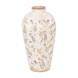 Clayre & Eef Vase Ø 17x30 cm Beige Rose Céramique Fleurs
