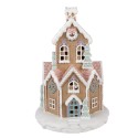Clayre & Eef Maison en pain d'épices avec LED Ø 21x33 cm Marron Plastique